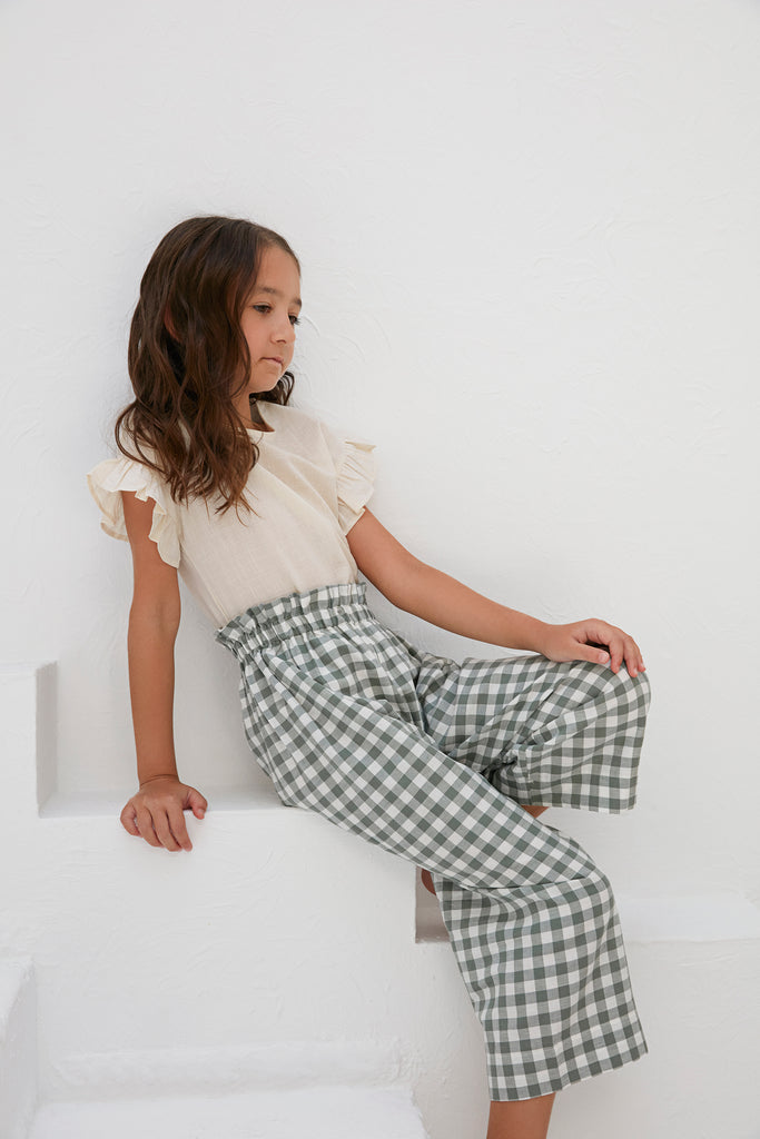 Milly Trousers - Green Gingham