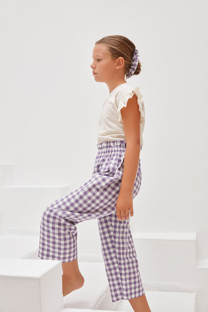Milly Trousers - Purple Gingham