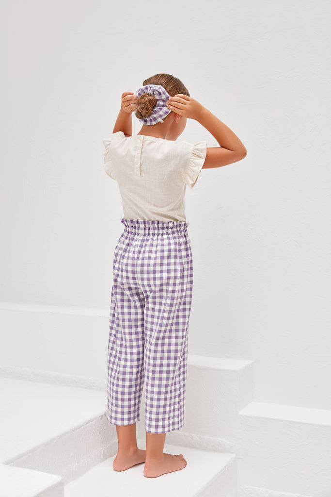 Milly Trousers - Purple Gingham