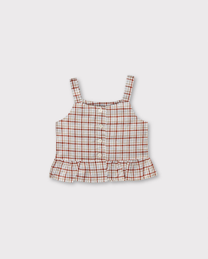 Liz Blouse - Checkered Red